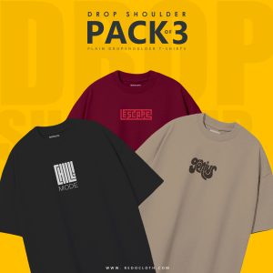 DROP SHOULDER T-Shirts Pack of 3 (ESCAPE)