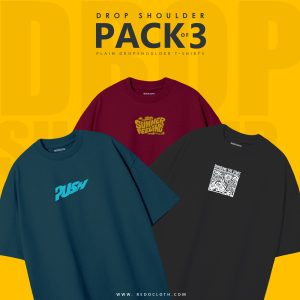 DROP SHOULDER T-Shirts Pack of 3 (PUSH)